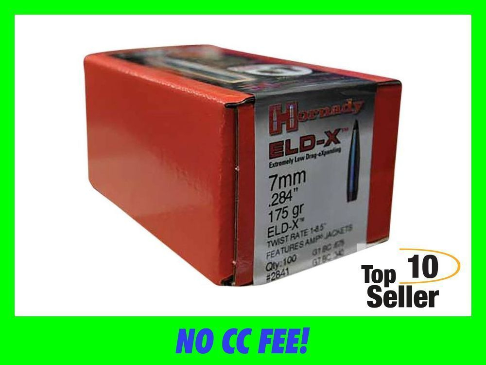 Hornady 2841 ELD-X 7mm .284 175 gr Extremely Low Drag eXpanding 100 Per ...