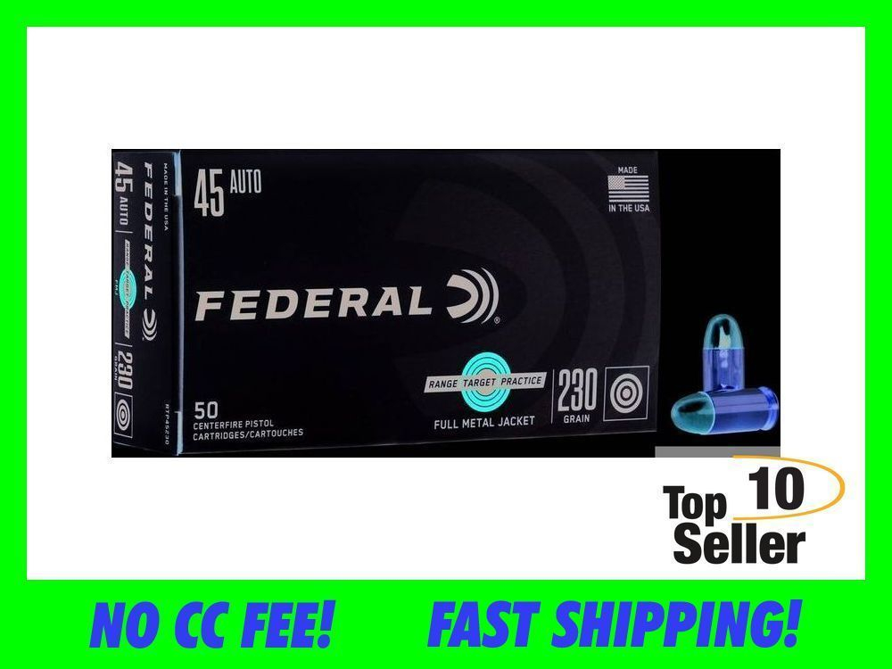 45 Target 45 acp Ammo Federal Range Target 45acp 230 gr Full Metal Jacket FMJ ...