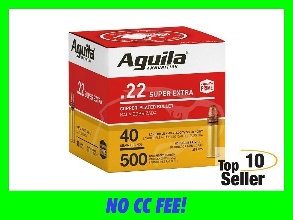 22 Aguila Super Extra LR 40GR Solid Point Ammo 1B 1115 500 Rounds-img-0