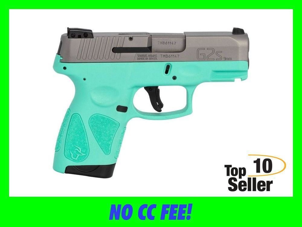 Taurus G2S 9mm Luger 3.20” 7+1 Cyan Frame W/ Rail Matte Stainless...-img-0