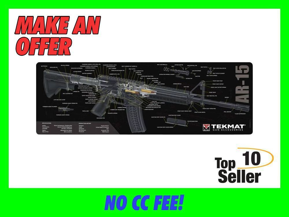 TekMat TEKR36AR15 AR-15 3D Cutaway Cleaning Mat Diagram 12” x 36”-img-0