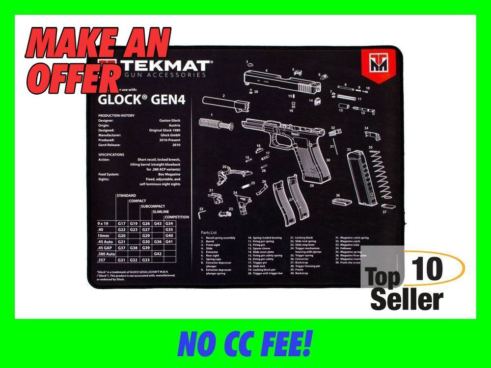 TekMat TEKR20GLOCKG4 Glock Gen4 Ultra 20 Cleaning Mat Parts Diagram...-img-0