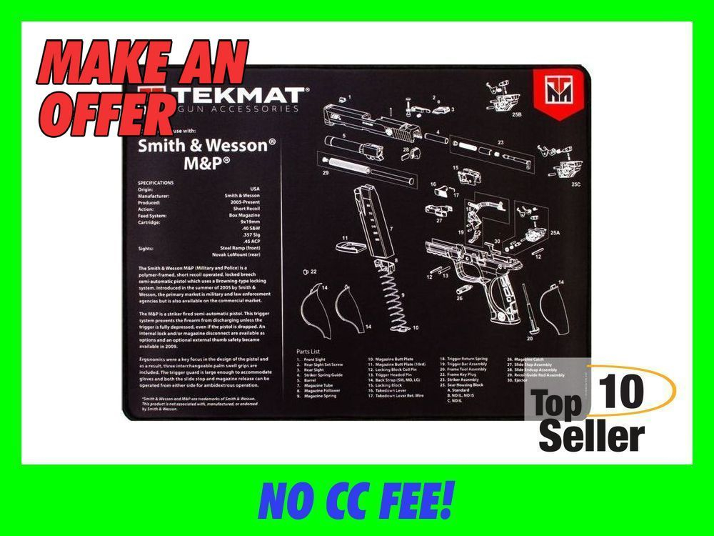 TekMat TEKR20SWNP S&W M&P Ultra 20 Cleaning Mat Parts Diagram 15” x 20”-img-0