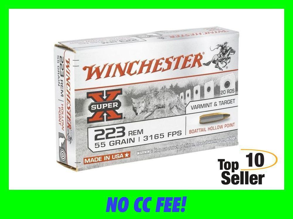 223 Rem Hollow Point 55 gr Winchester Super-X Rifle Boat-Tail HP BTHP .223-img-0