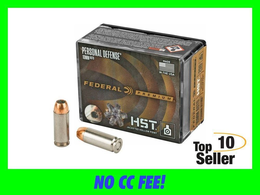 Federal Premium Hydro Shok 10mm Auto 200 Gr HST 20 Rounds Ammo P10HST1S-img-0