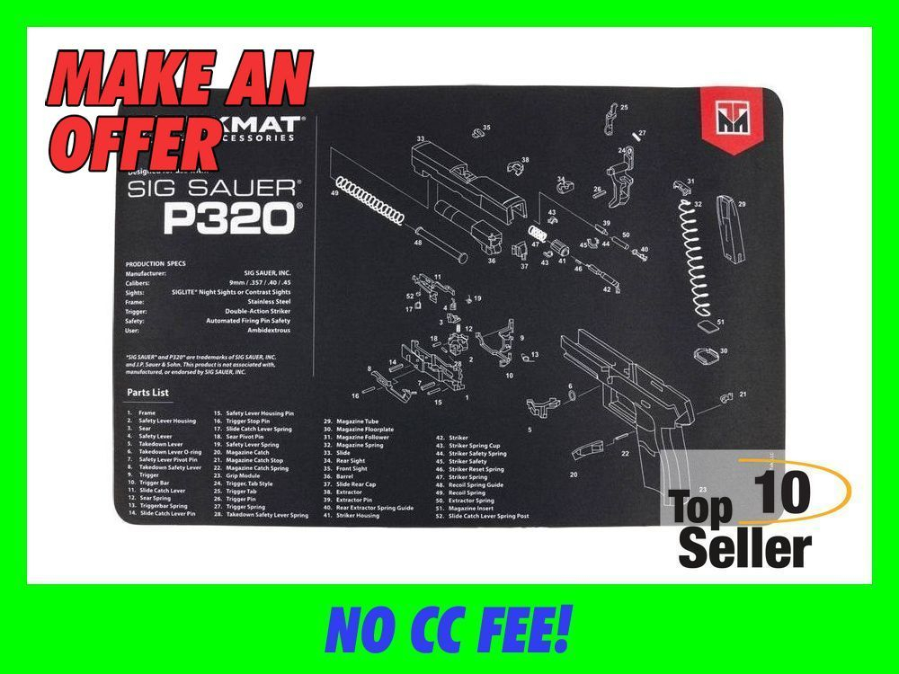 TekMat TEKR17SIGP320 Sig Sauer P320 Cleaning Mat Parts Diagram 11” x...-img-0