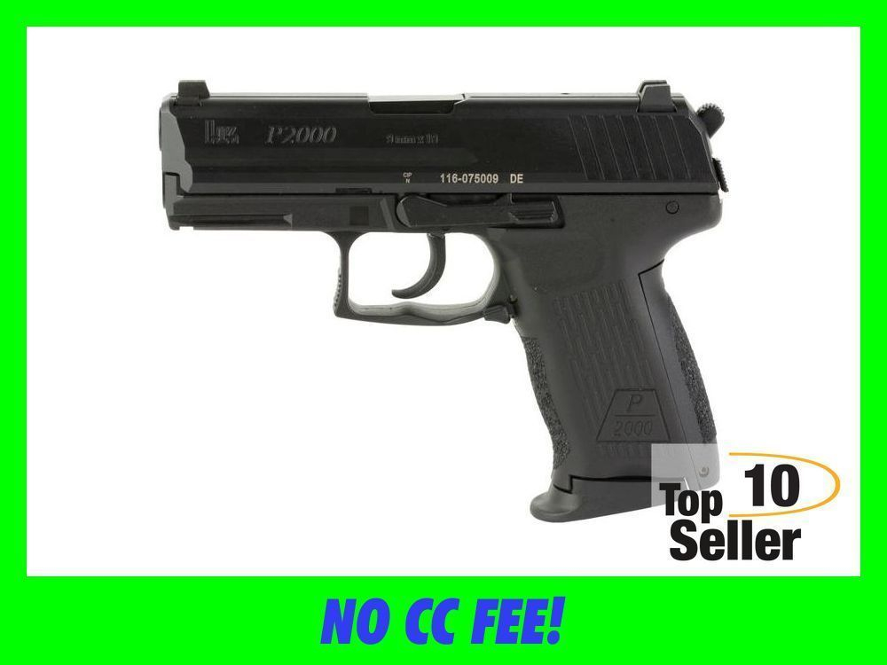 HK 81000044 P2000 V3 Full Size Frame 9mm Luger 10+1, 3.66” Black Steel-img-0
