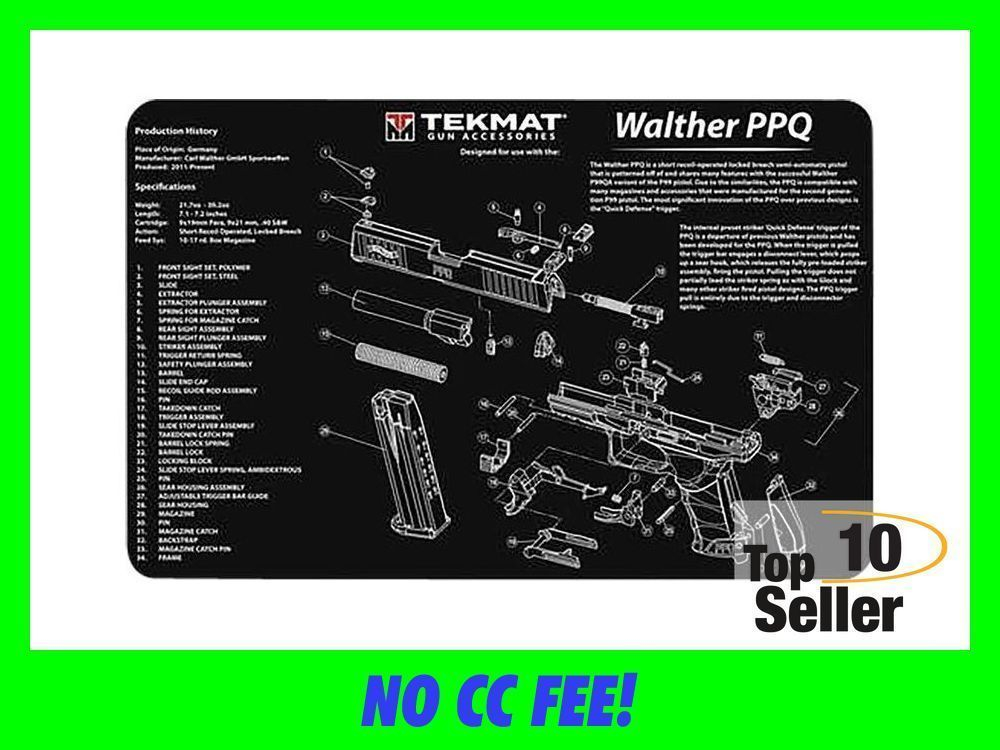 TekMat TEKR17WALQ5SF Walther Q5 SF Cleaning Mat Parts Diagram 11” x 17”-img-0