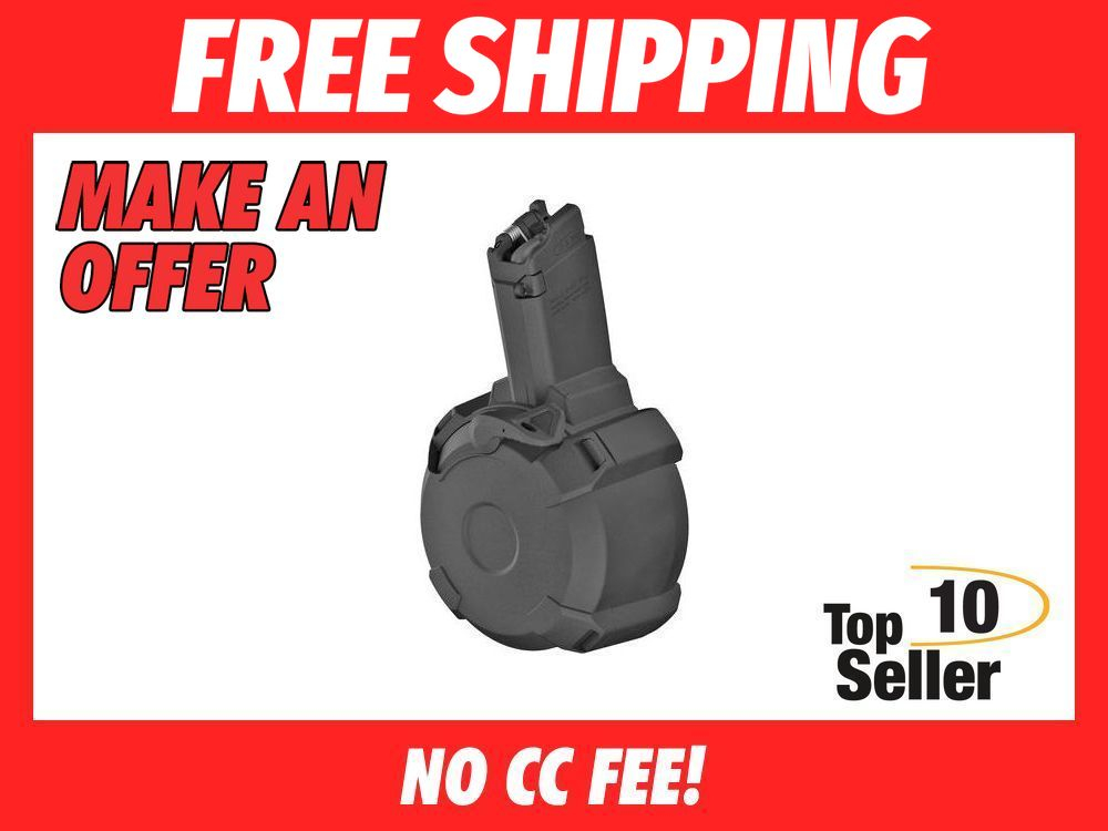 Magpul MAG1035-BLK PMAG 50rd Drum 9mm Luger Fits CZ Scorpion EVO 3 S1...-img-0