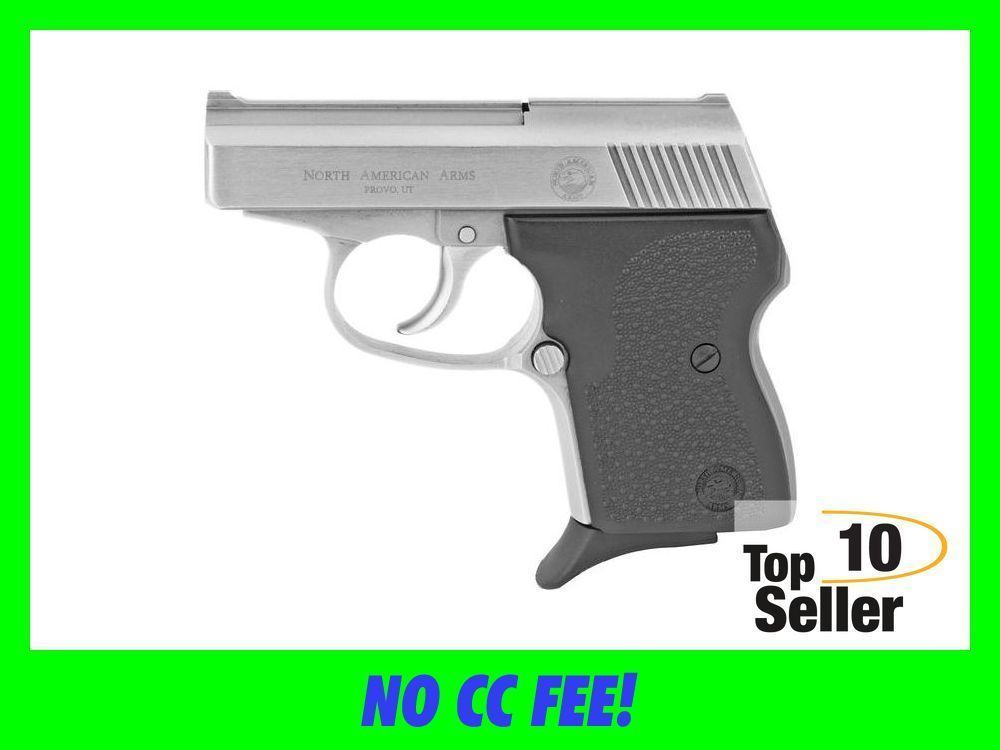 NAA GUARDIAN 380 ACP 2.50” Bbl 6+1 Stainless Steel Black Rubber Grip-img-0