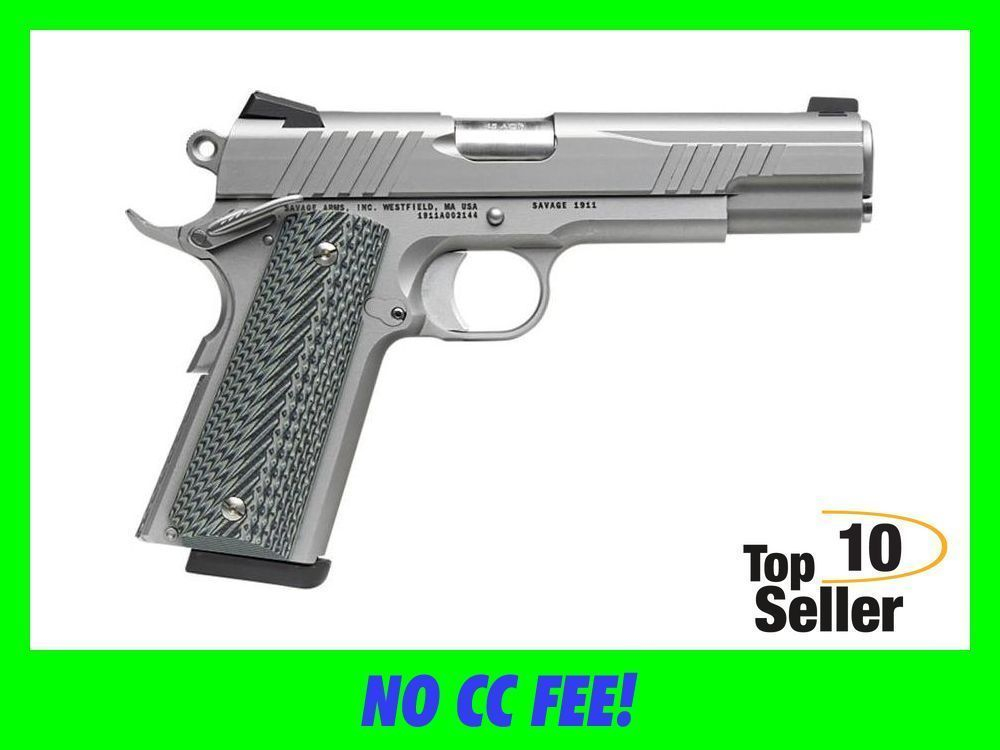 Savage Arms 67202 1911 Government 45 ACP 8+1 5” Stainless Steel Target-img-0