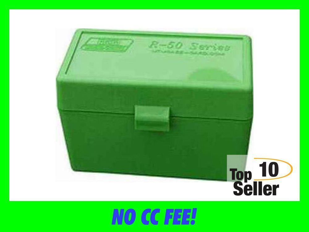 MTM AMMO BOX MAGNUM RIFLE 50-ROUNDS FLIP TOP STYLE GREEN-img-0