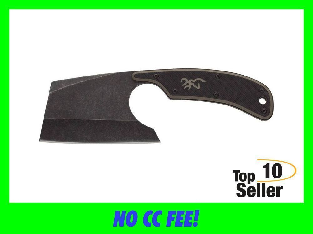 Browning 3220322 Cutoff Camp 2.50” Fixed Cleaver Plain Black Oxide...-img-0
