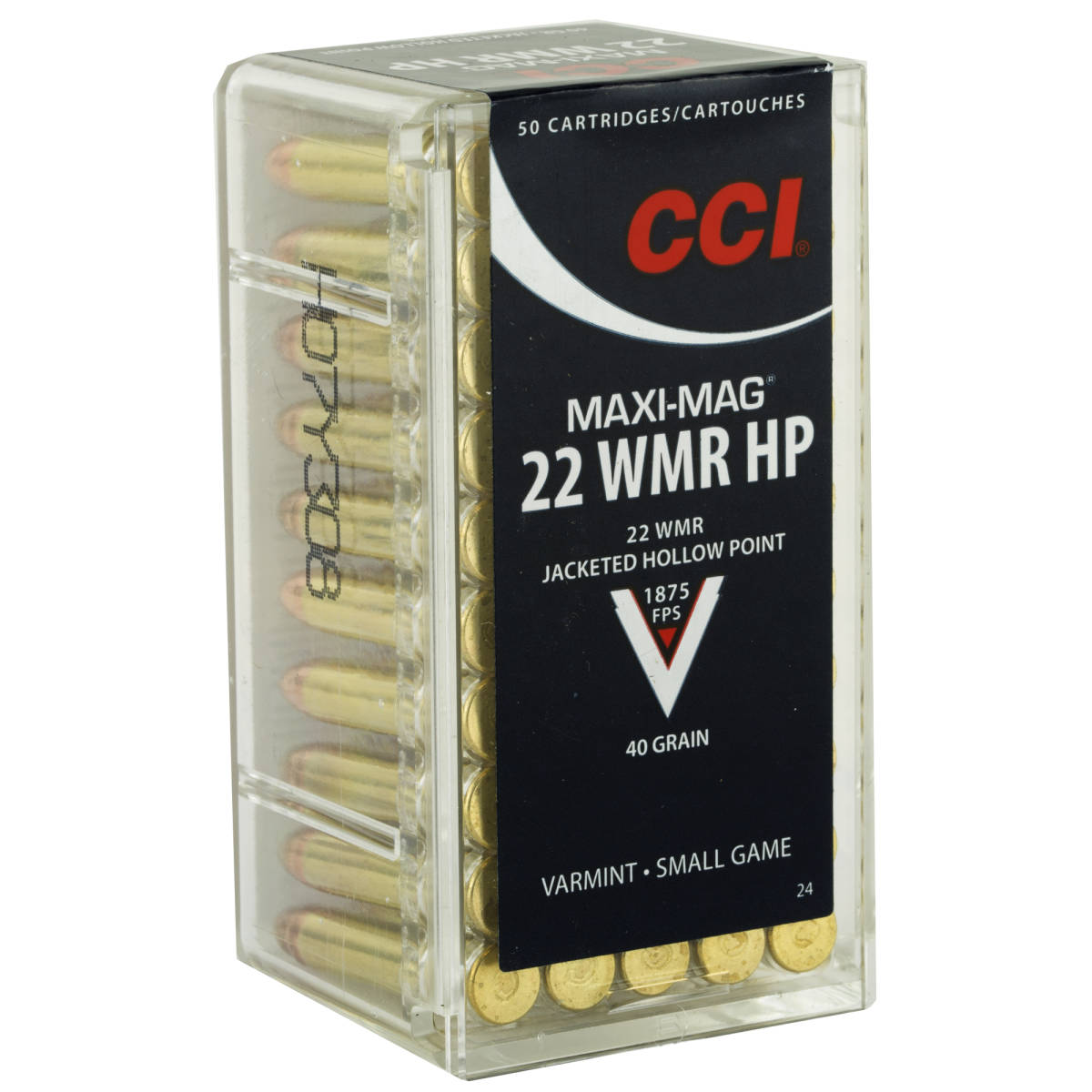 CCI 0024 Maxi-Mag Rimfire 22WMR 40gr Jacketed Hollow Point 50 Per Box/40-img-0