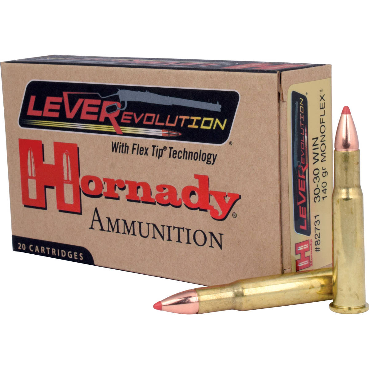 Hornady 82731 LEVERevolution 30-30Win 140gr MonoFlex 20 Per Box/10 Case-img-0