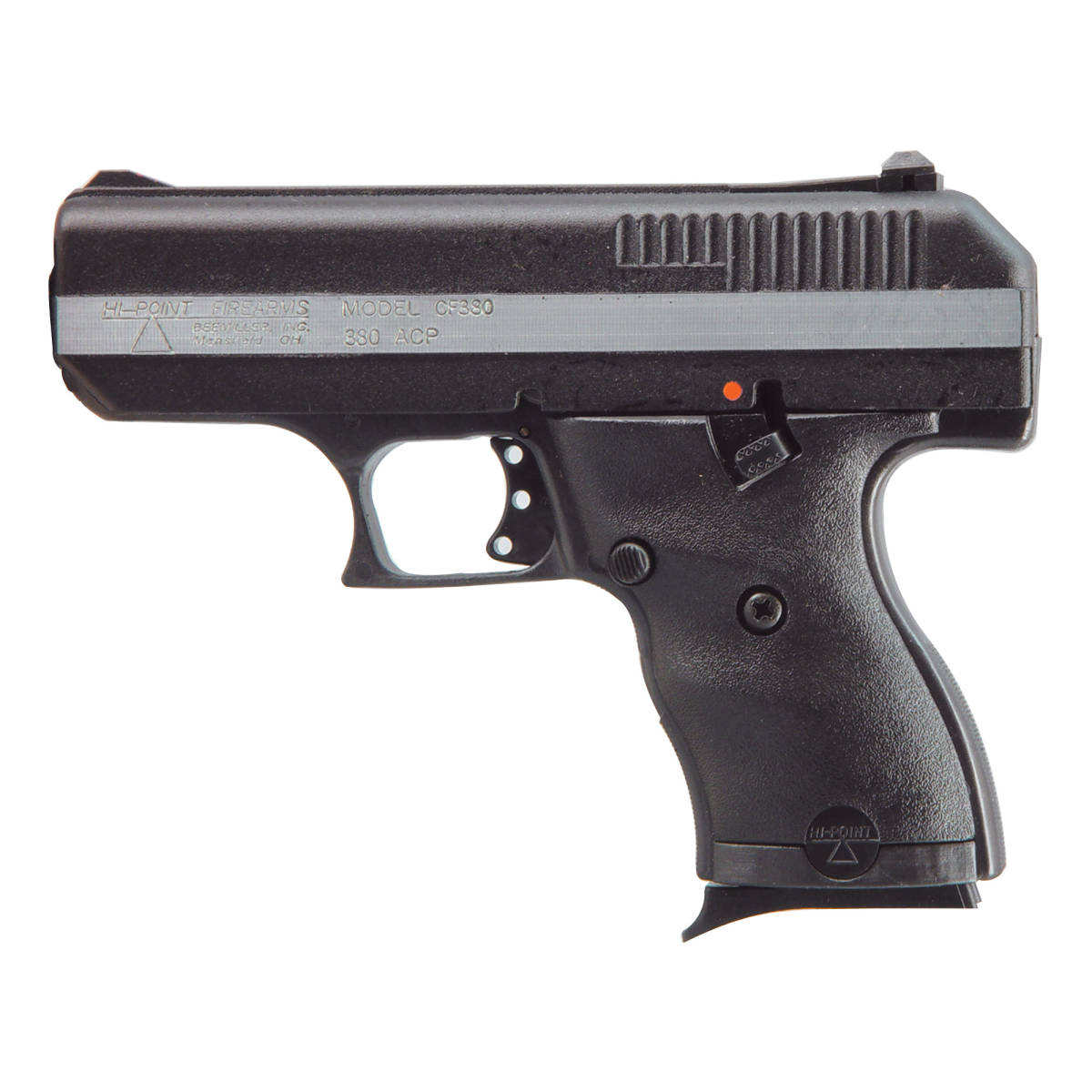 Hi-Point CF380 380 ACP Standard 3.50” 8+1 Black Black/Chrome Polymer Grip-img-0