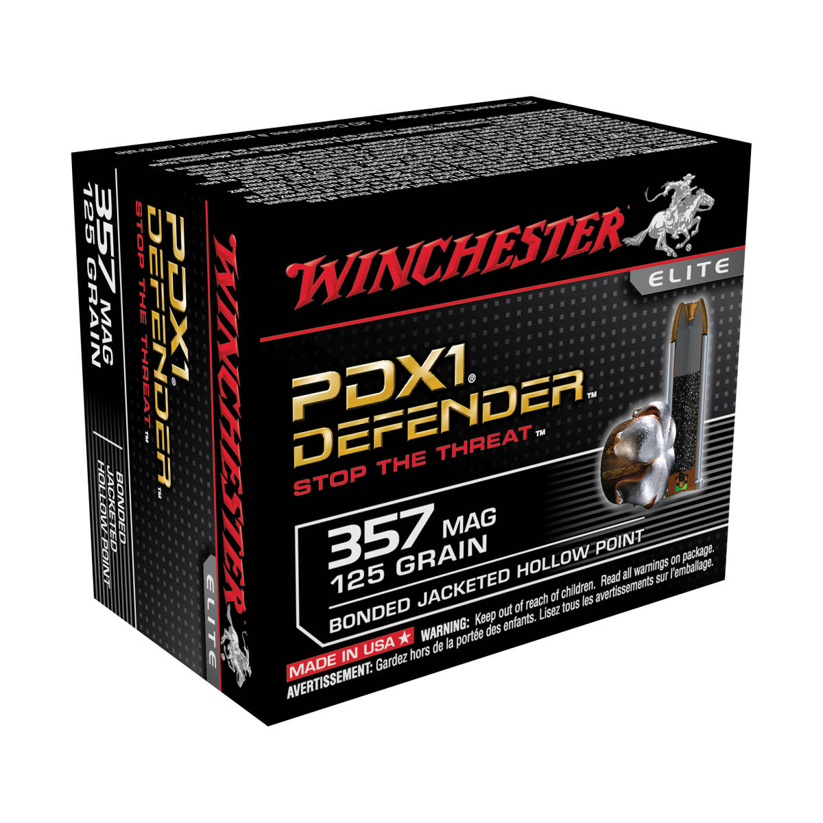Winchester Ammo S357MPDB Defender 357Mag 125gr Bonded Jacket Hollow...-img-0