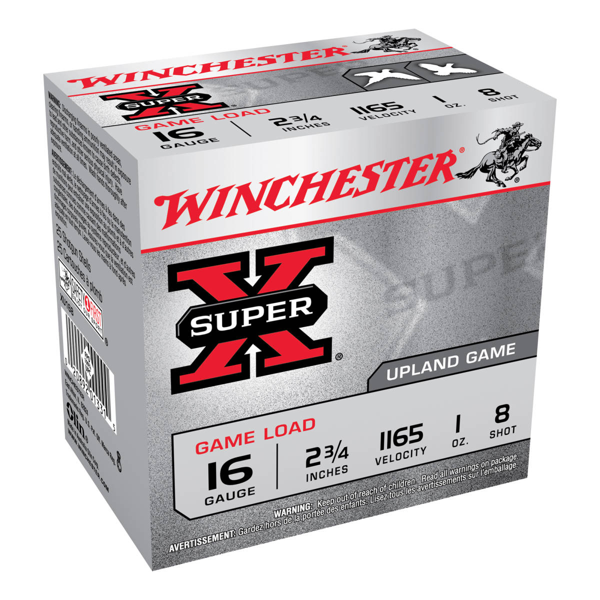 Winchester Ammo XU168 Super X Game Load 16Gauge 2.75” 1oz 8Shot 25 Per-img-0