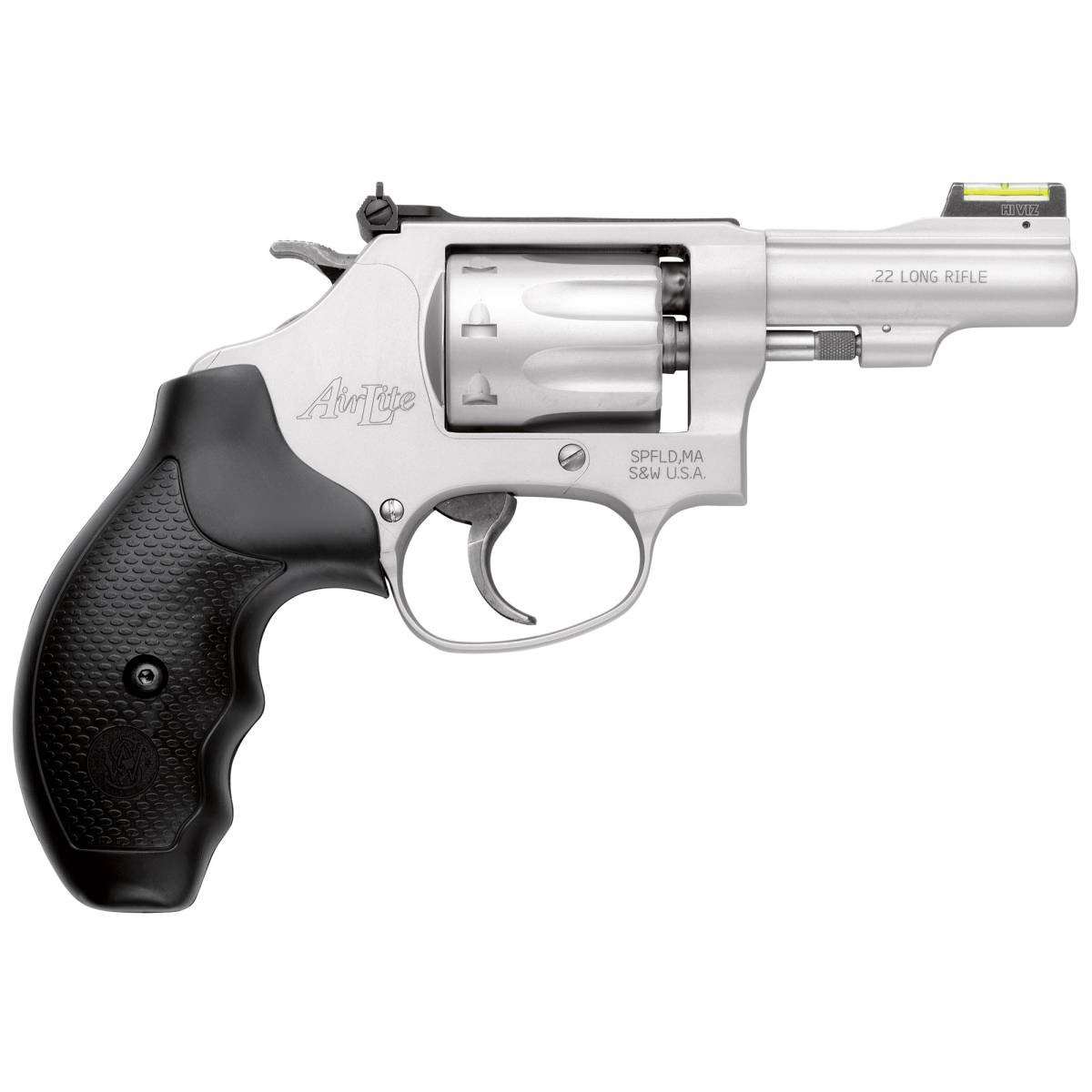 Smith & Wesson S&W Model 317 22 LR 3" 8rd Stainless Hi-Viz Sights Fiber...-img-0