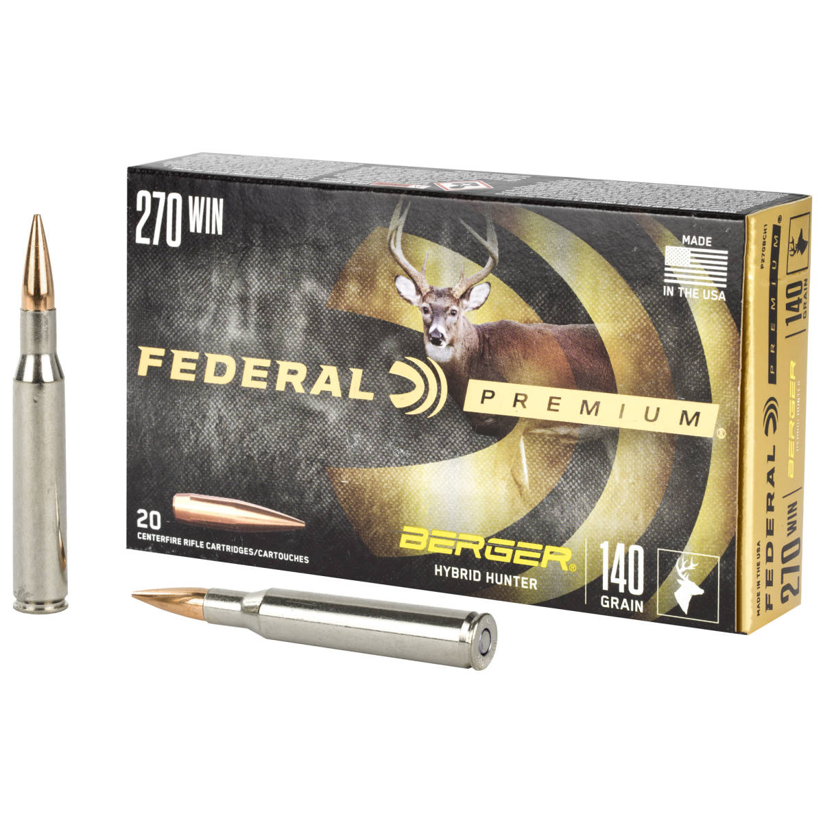 Federal P270BCH1 Premium 270Win 140gr Berger Hybrid Hunter 20 Per Box/10-img-0