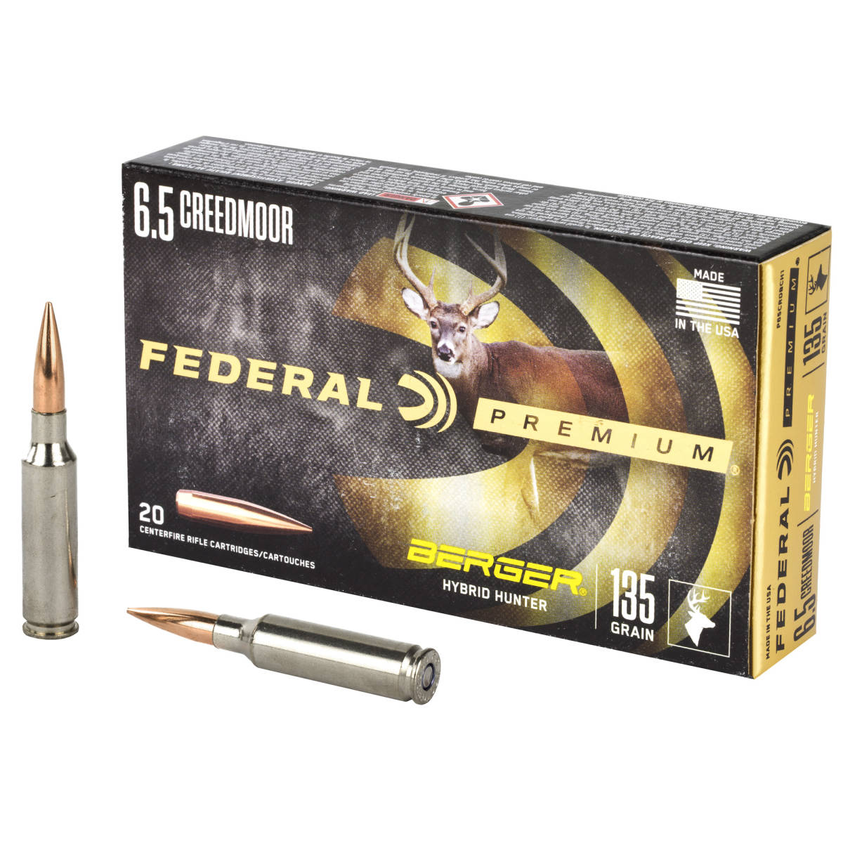 Federal P65CRDBCH1 Premium 6.5Creedmoor 135gr Berger Hybrid Hunter 20...-img-0
