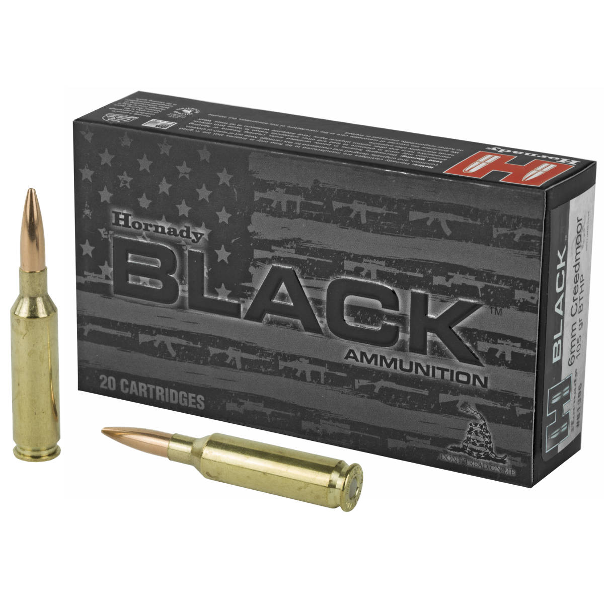 Hornady 81396 Black 6mmCreedmoor 105gr Boat Tail Hollow Point 20 Per...-img-0