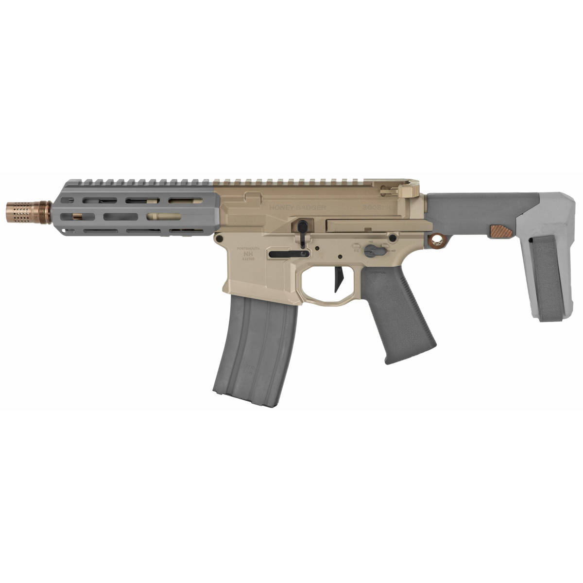 Q LLC HB300BLK7PISTOL Honey Badger 300 Blackout 7” 30+1 Flat Dark...-img-0