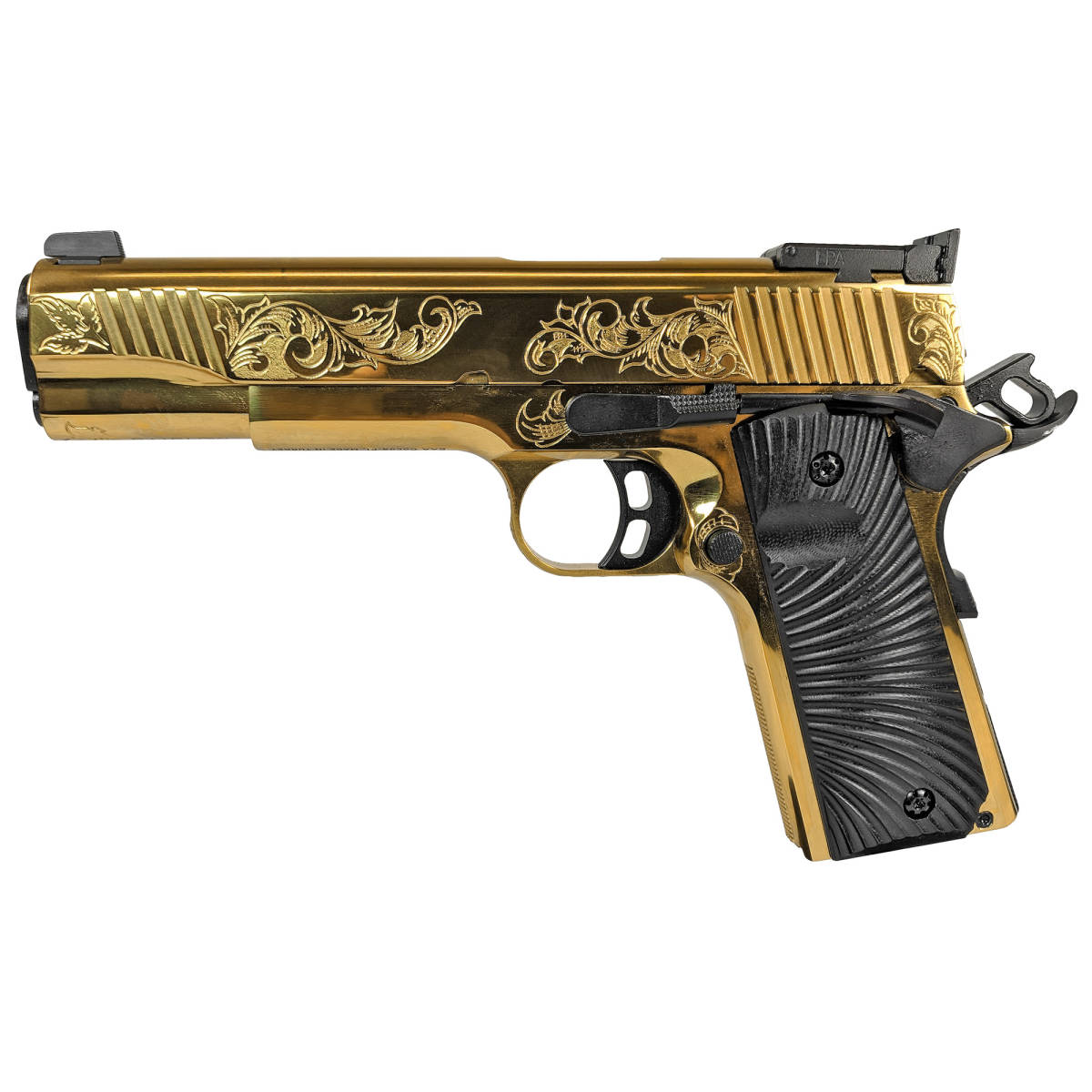 Girsan 390093 MC1911 S Lux 45 ACP 8+1 5” Gold Plated PVD Steel Barrel-img-0