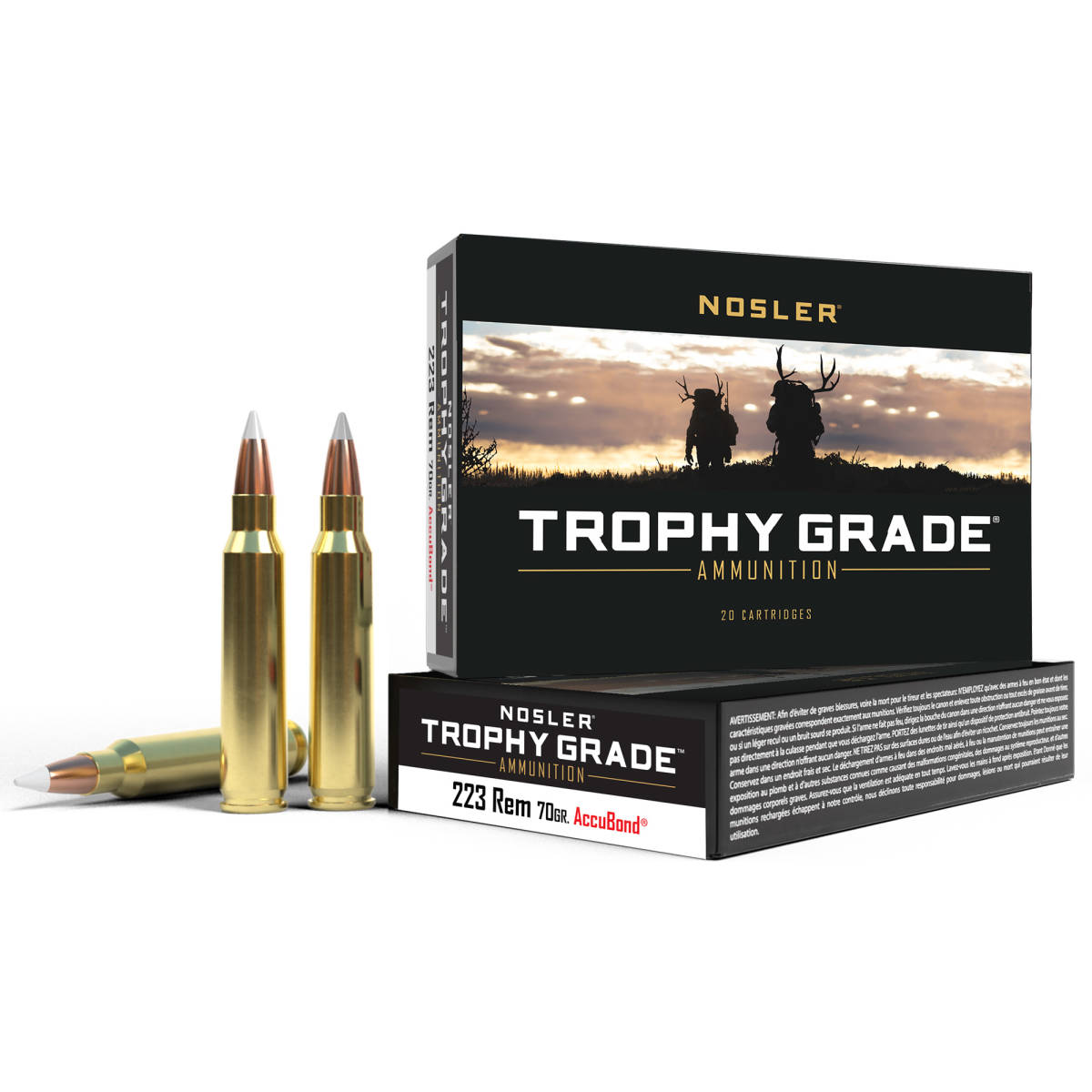 Nosler 61036 Match Grade 223Rem 70gr Soft Point 20 Per Box/20 Case-img-0