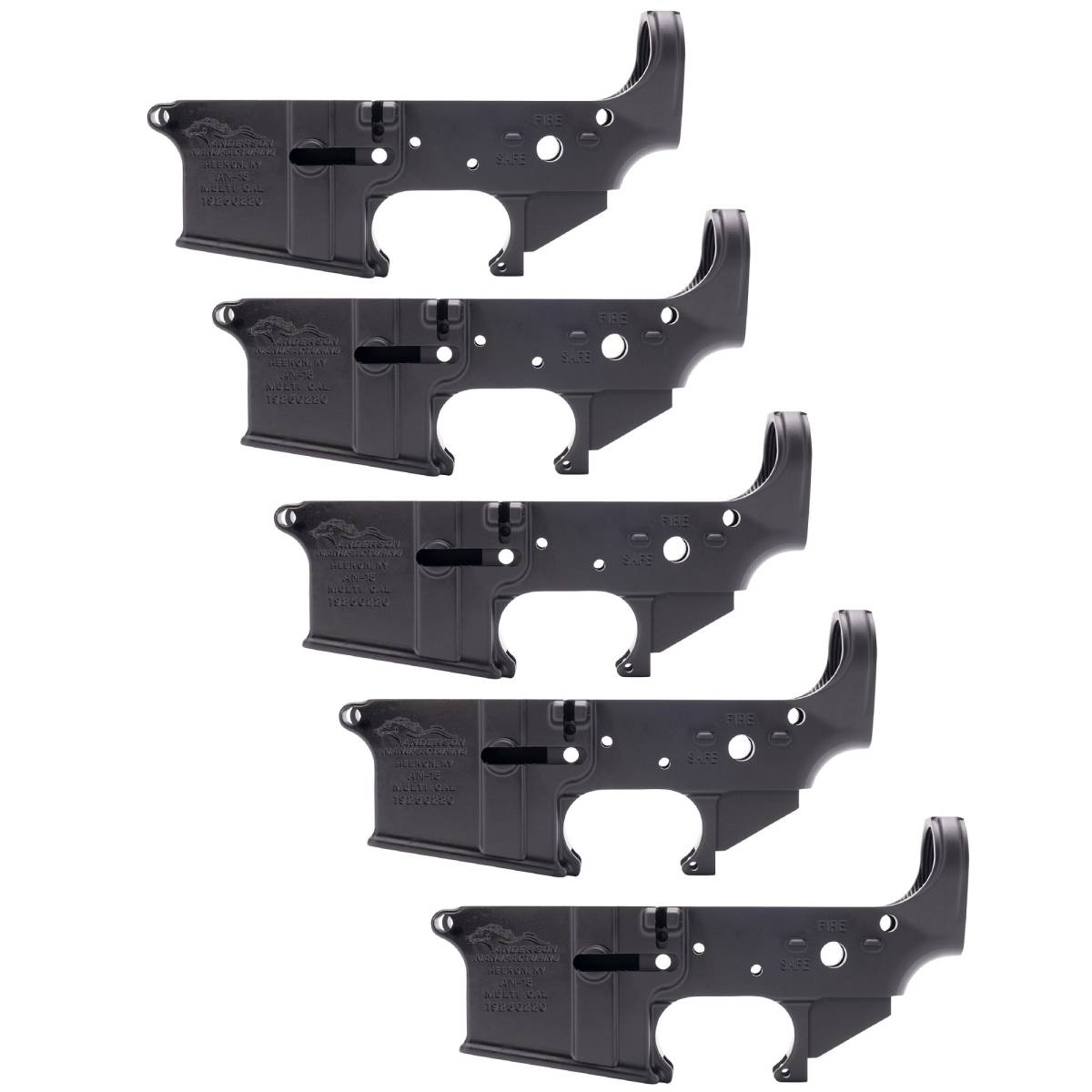 5 Pack of Lowers Anderson Lower Receiver AR-15 Receivers-img-0