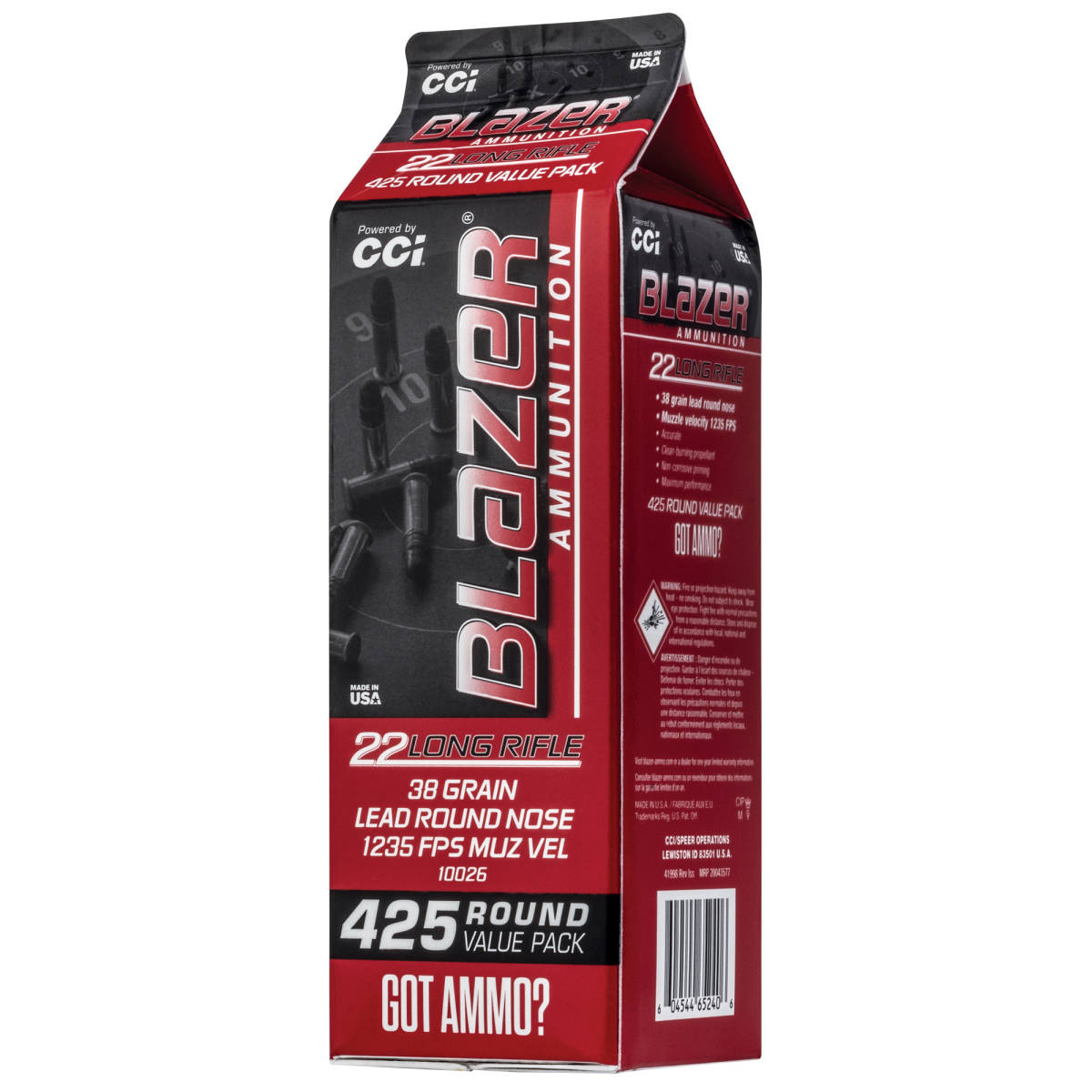 CCI 10026 Blazer Rimfire 22LR 38gr Lead Round Nose 425 Per Box/8 Case-img-0