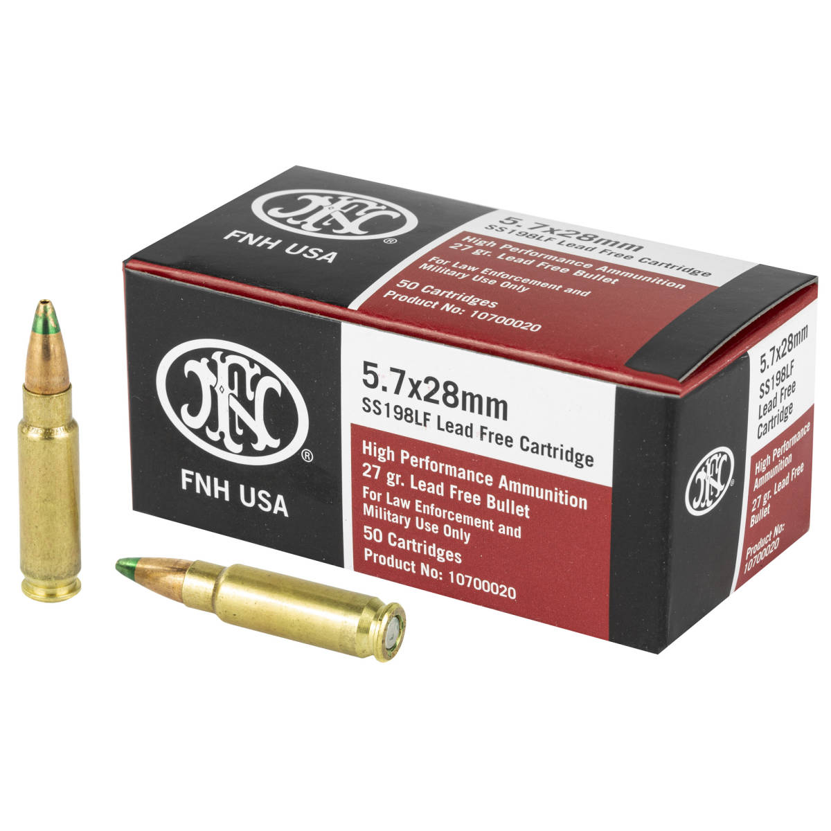 FN 10700020 High Performance 5.7x28mm 27gr Jacketed Hollow Point 50 Per...-img-0