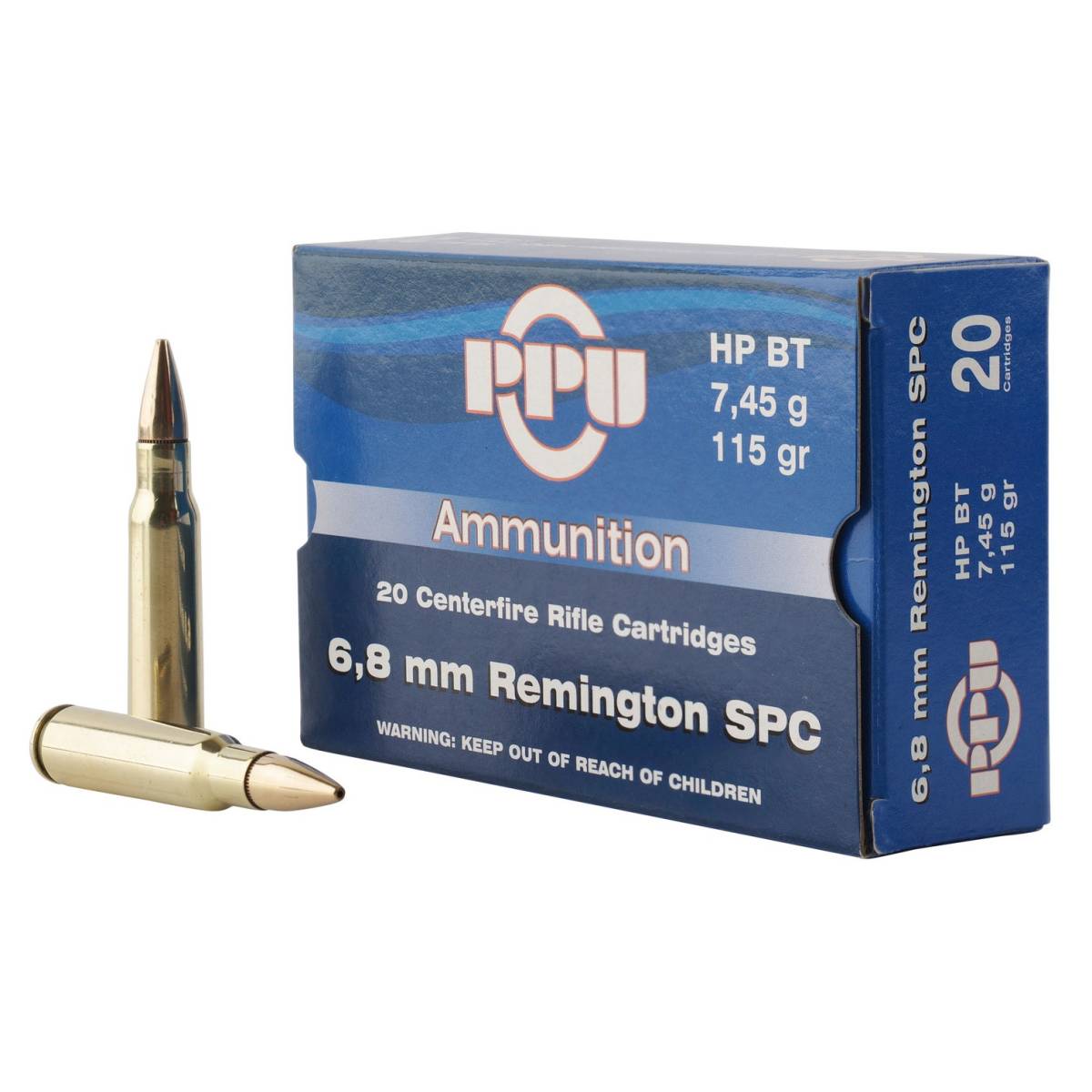PPU PP68H Standard Rifle 6.8mmRemSPC 115gr Hollow Point Boat Tail 20 Per-img-0