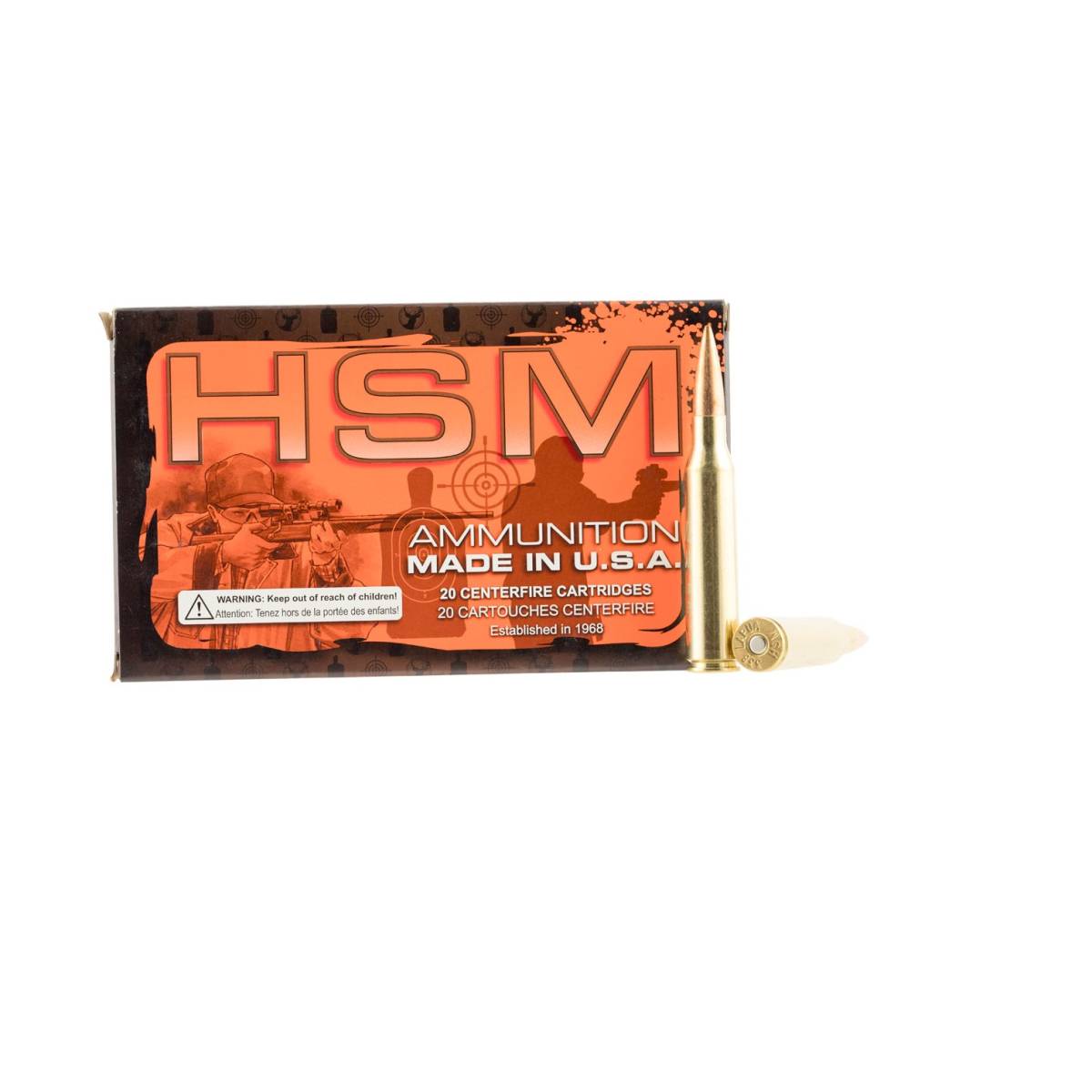 HSM 338LAP2N68 Match 338 Lapua Mag 250 gr Sierra MatchKing BTHP 20 Per...-img-0