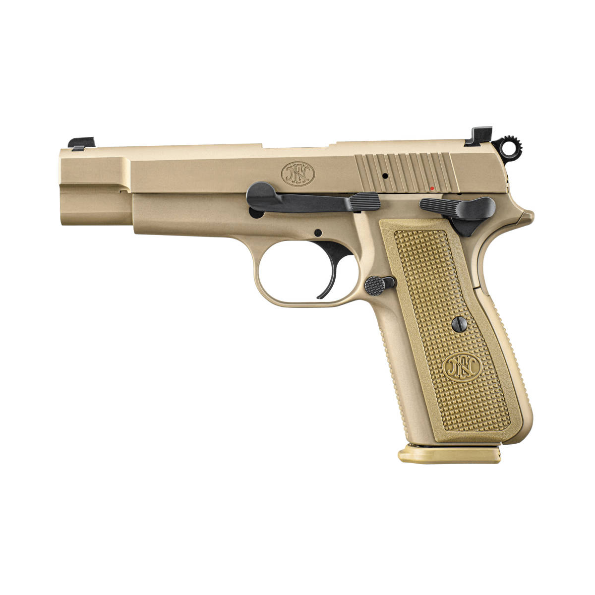 FN 66101117 High Power 9mm Luger 10+1, 4.70” Black Target Crown Steel...-img-0
