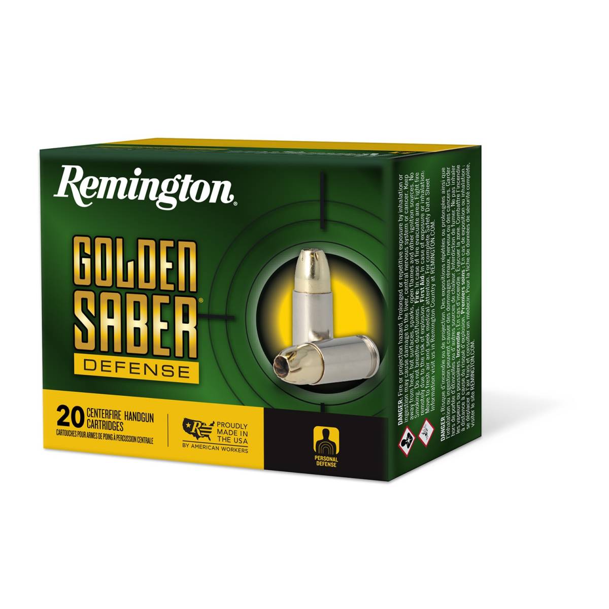 Remington Ammunition 27601 Golden Saber Defense 9mmLuger 124gr Brass...-img-0