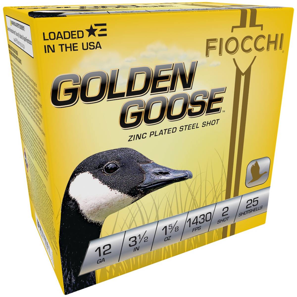 Fiocchi 1235GG2 Golden Goose 12Gauge 3.50” 1 5/8oz 2Shot 25 Per Box/10-img-0