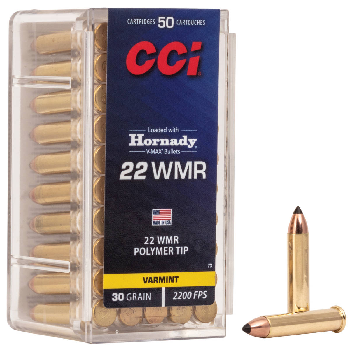 CCI 0073 VMAX 22WMR 30gr Hornady 50 Per Box/40 Case-img-0