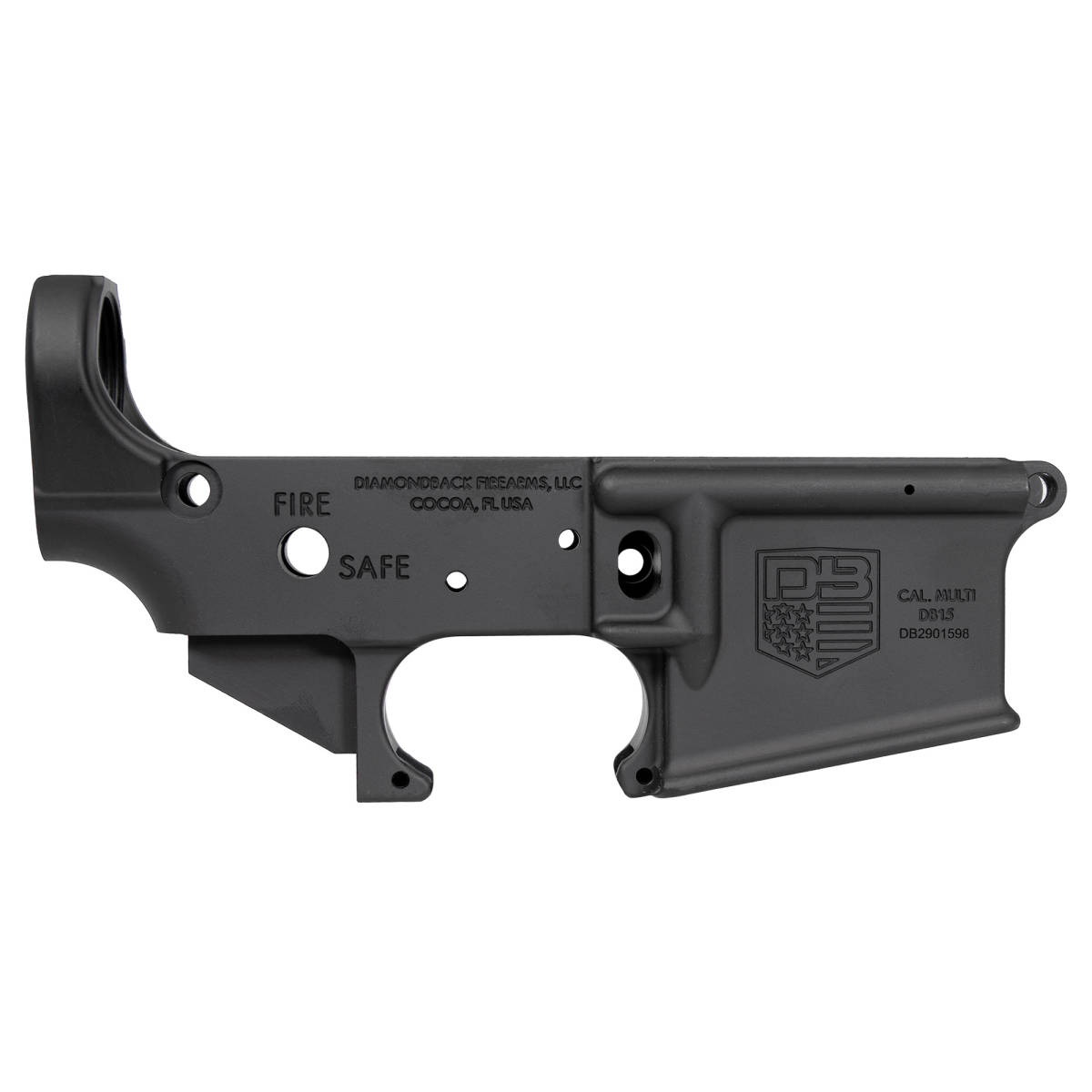 Diamondback DB2210R001 DB15 Lower Receiver Multi 7075-T6 Aluminum Black ...