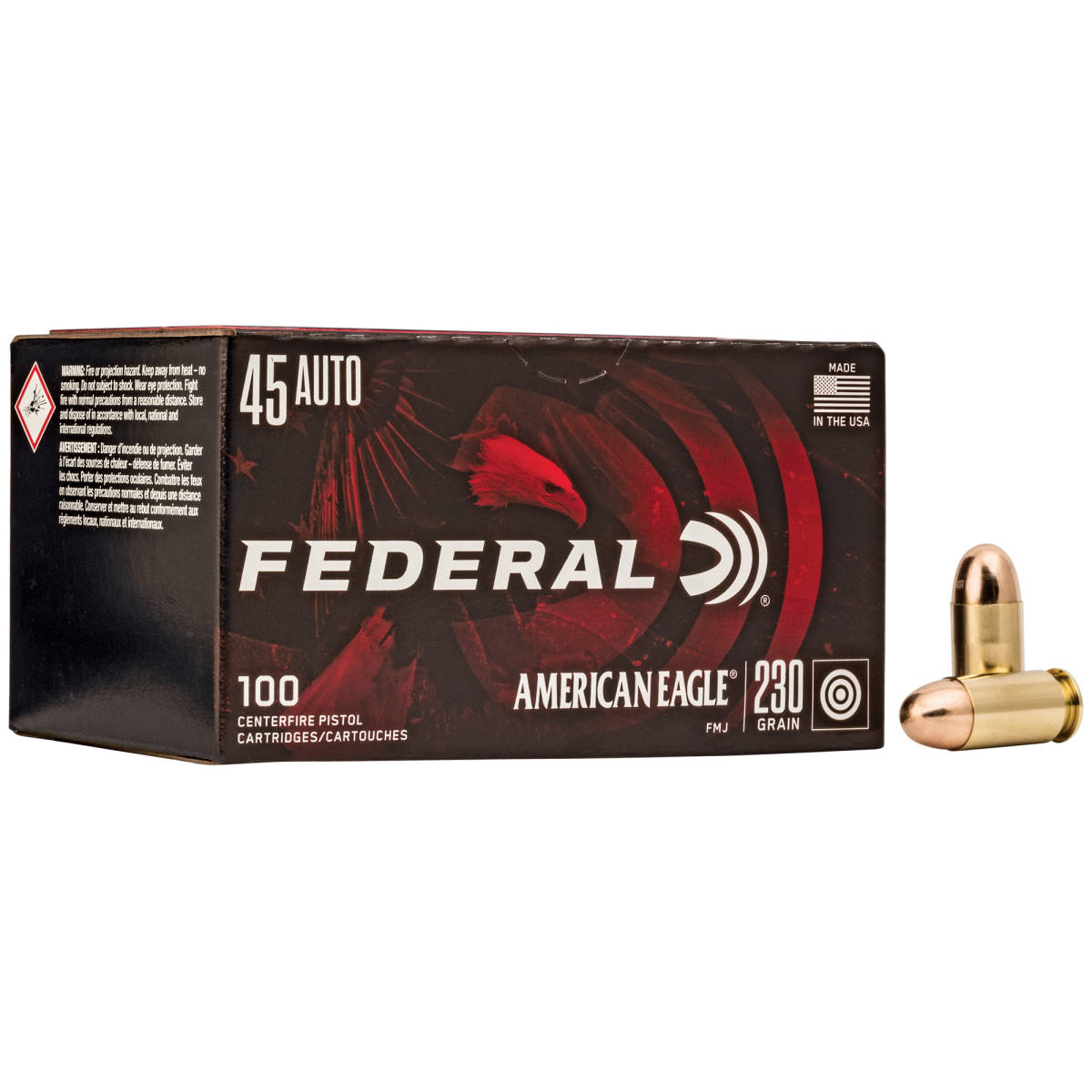 Federal AE45A100 American Eagle Handgun 45ACP 230gr Full Metal Jacket...-img-0