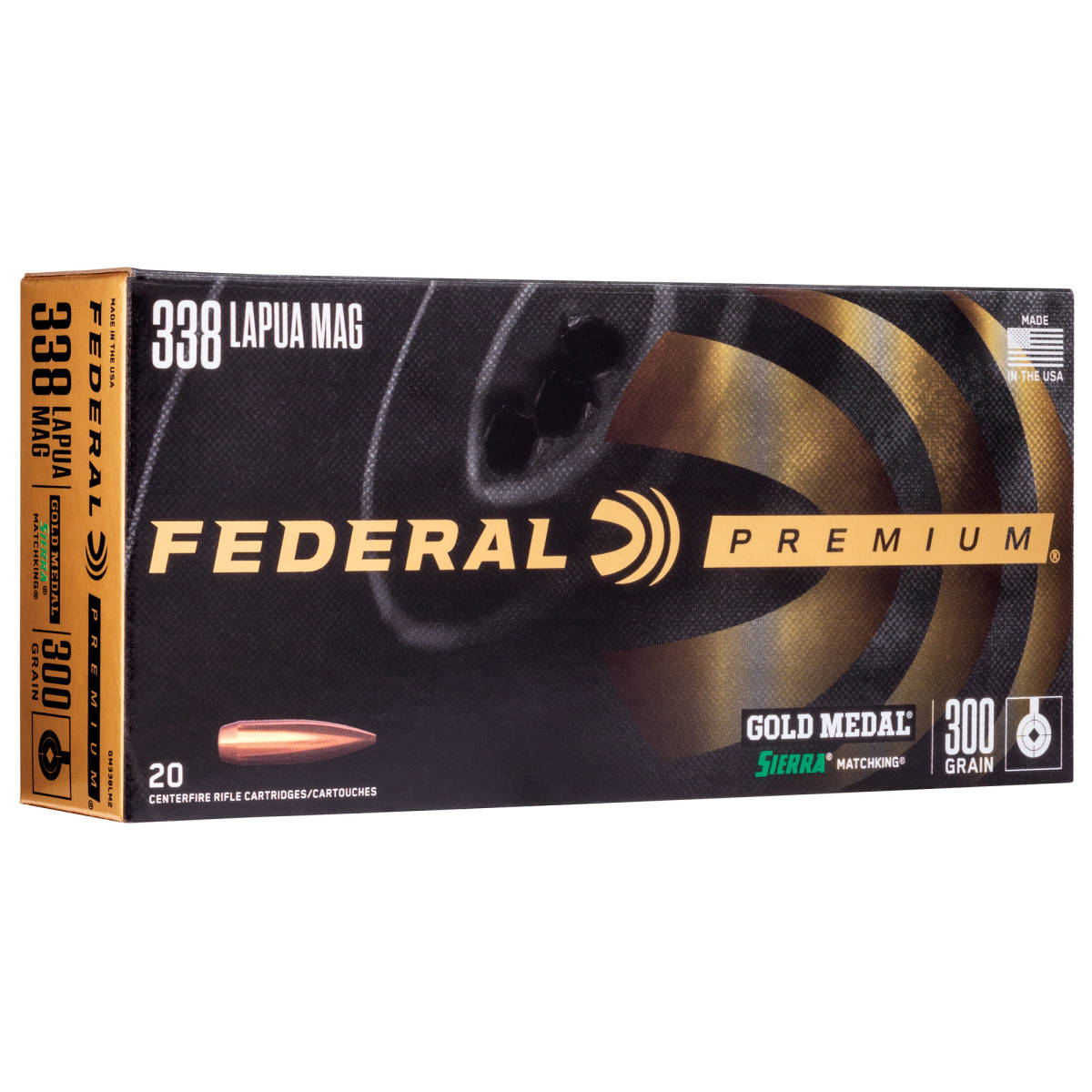 Federal GM338LM2 Premium Gold Medal 338LapuaMag 300gr Sierra MatchKing...-img-0