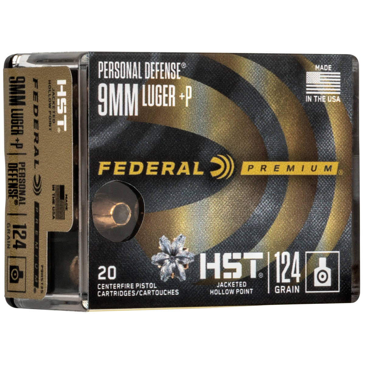 Federal P9HST3S Premium Personal Defense 9mmLuger+P 124gr HST Jacketed...-img-0