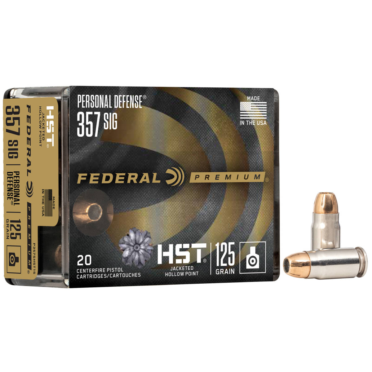 Federal P357SHST1S Premium Personal Defense 357Sig 125gr HST Jacketed...-img-0