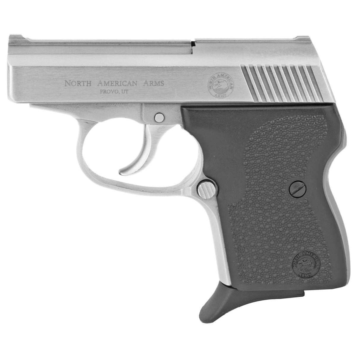 NAA GUARDIAN 380 ACP 2.50” Bbl 6+1 Stainless Steel Black Rubber Grip-img-0