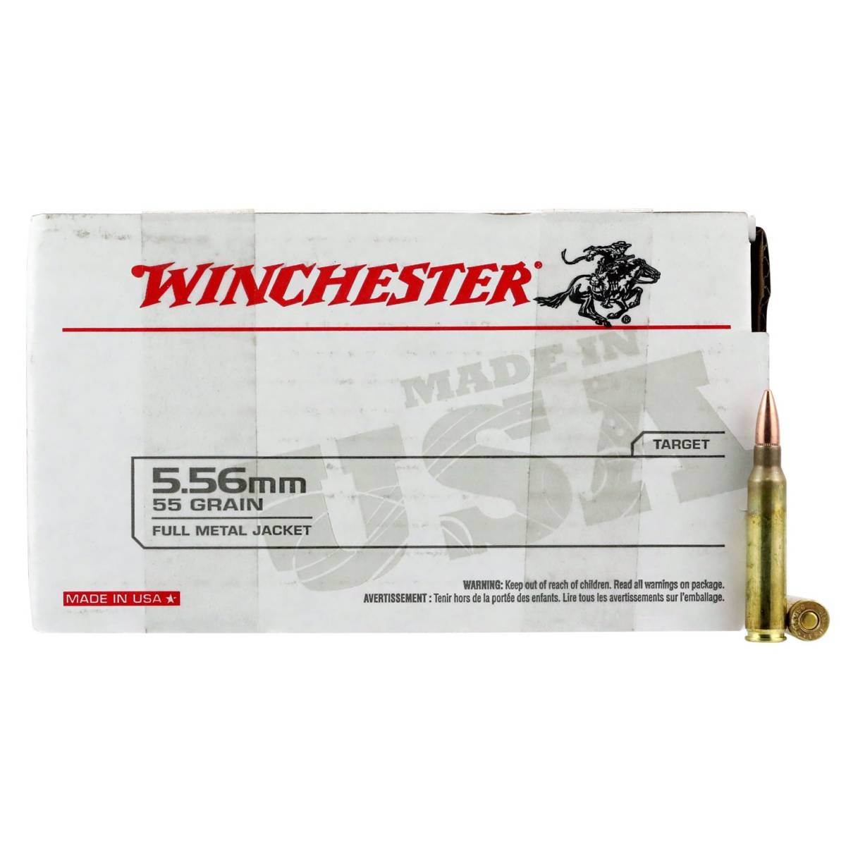 5.56 Ammo 5.56x45mm NATO 55 gr (FMJ) 150 Rds Winchester-img-0