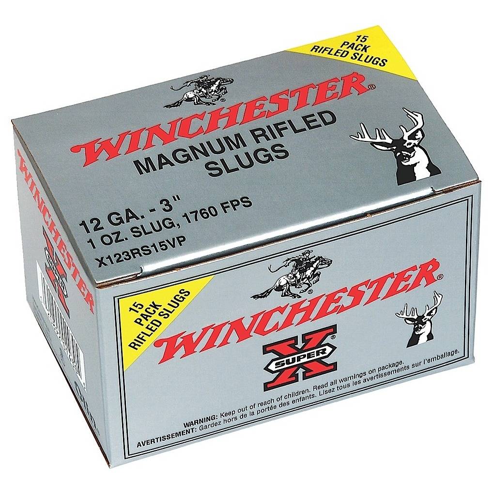 Winchester Ammo X123RS15VP Super X 12Gauge 3” 1oz Rifled Slug Shot 15...-img-0