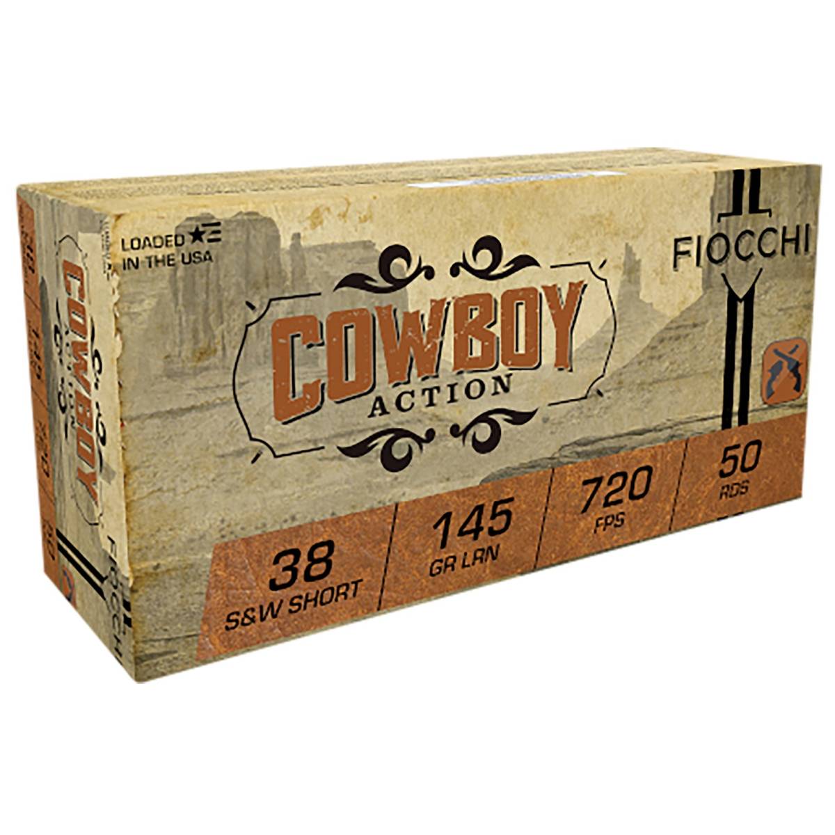 Fiocchi 38SWSHL Cowboy Action 38S&WShort 145gr Lead Round Nose 50 Per...-img-0
