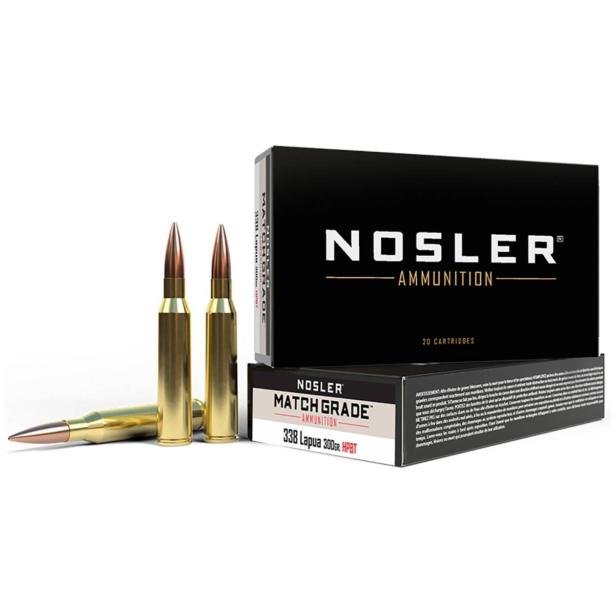 NOSLER 338 LAPUA 300GR HOLLOW POINT CUSTOM COMPETITION HP 338LAP AMMO-img-0