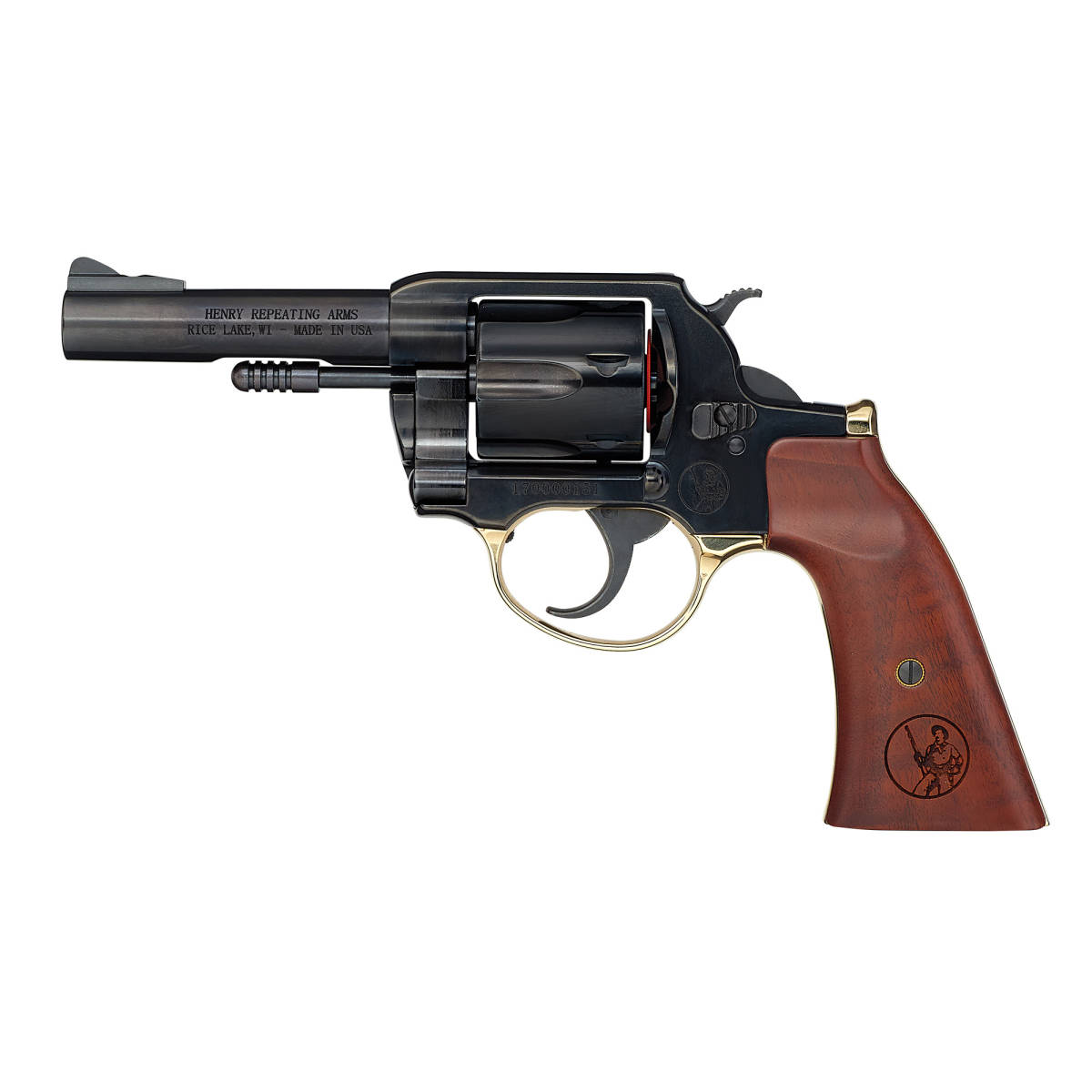 Henry H017BDM Big Boy Revolver, 357 Mag, 4" Bbl, Blued, Birdshead Walnut-img-0
