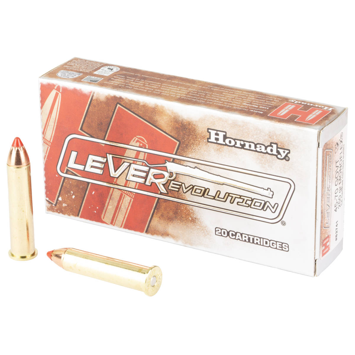 Hornady 82741 LEVERevolution 45-70Gov 250gr MonoFlex 20 Per Box/10 Case-img-0
